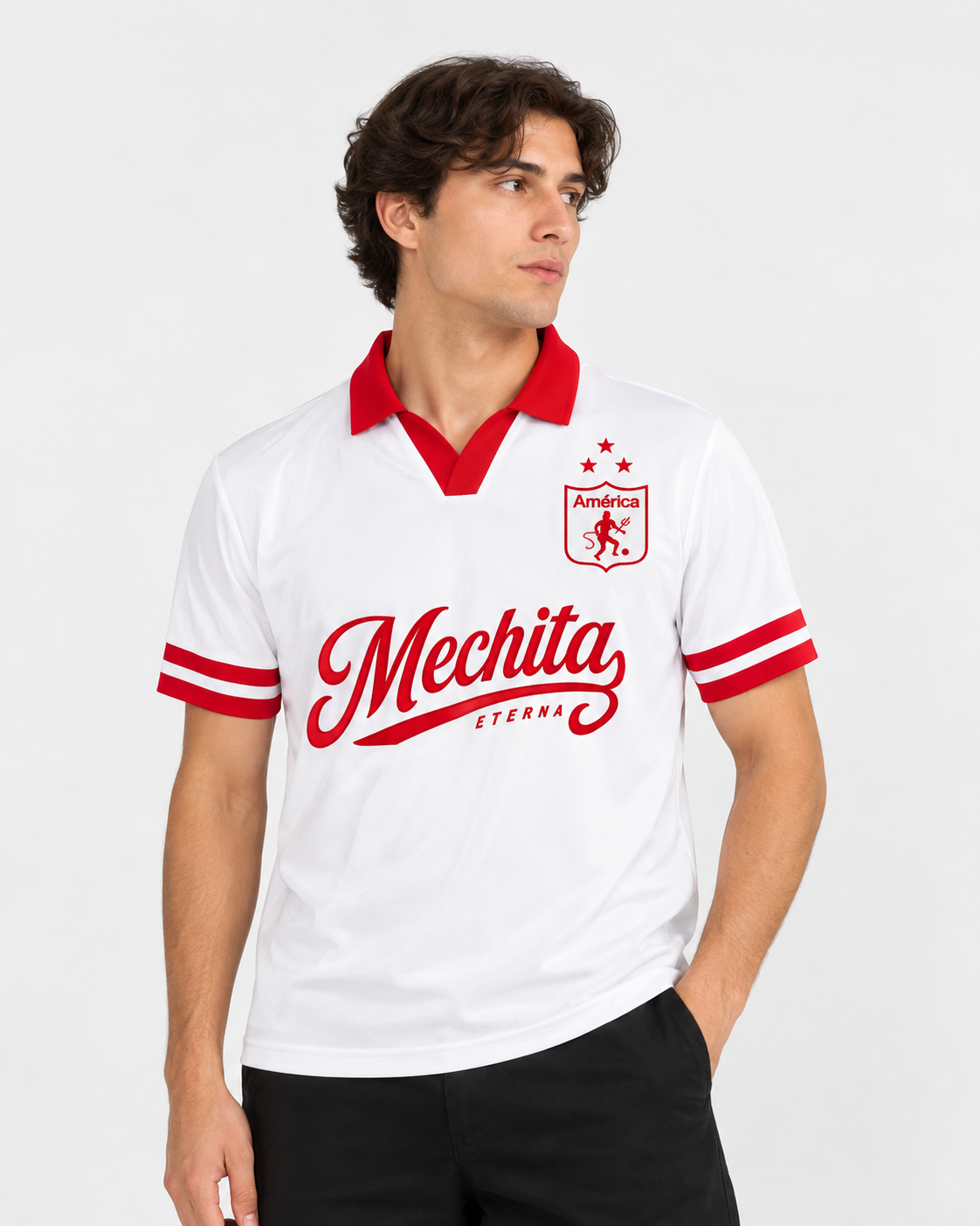 América De Cali X Mechita Eterna — polo hombre regular fit modelo