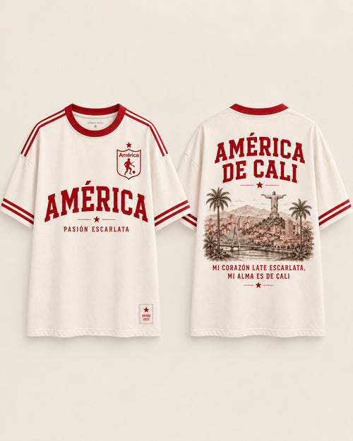 América De Cali X Alma Escarlata — prenda sola frente y espalda