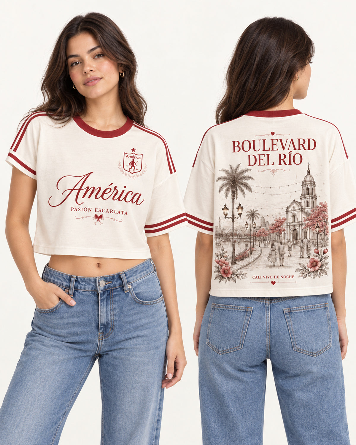 América De Cali Boulevard Del Río - Foto 3 oversize corta mujer