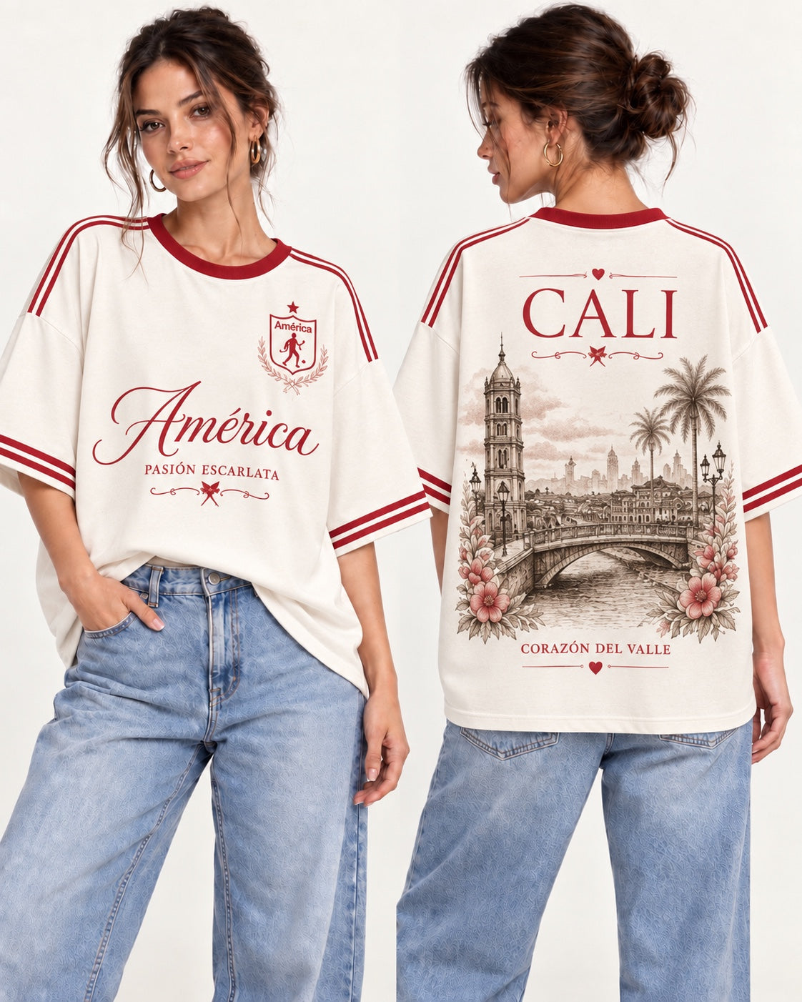 América de Cali X Corazón Del Valle - oversize larga mujer