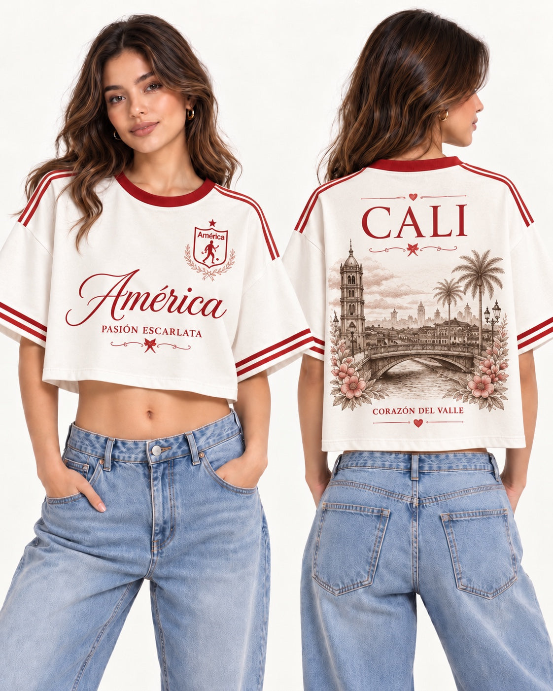 América de Cali X Corazón Del Valle - oversize corta mujer