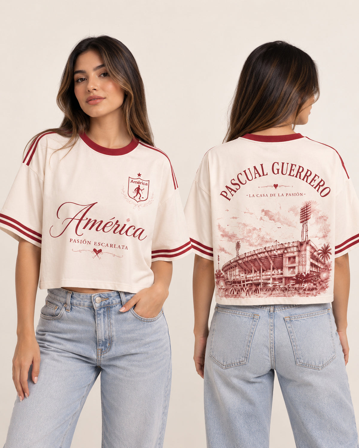 América De Cali X Pascual Guerrero — oversize corta mujer