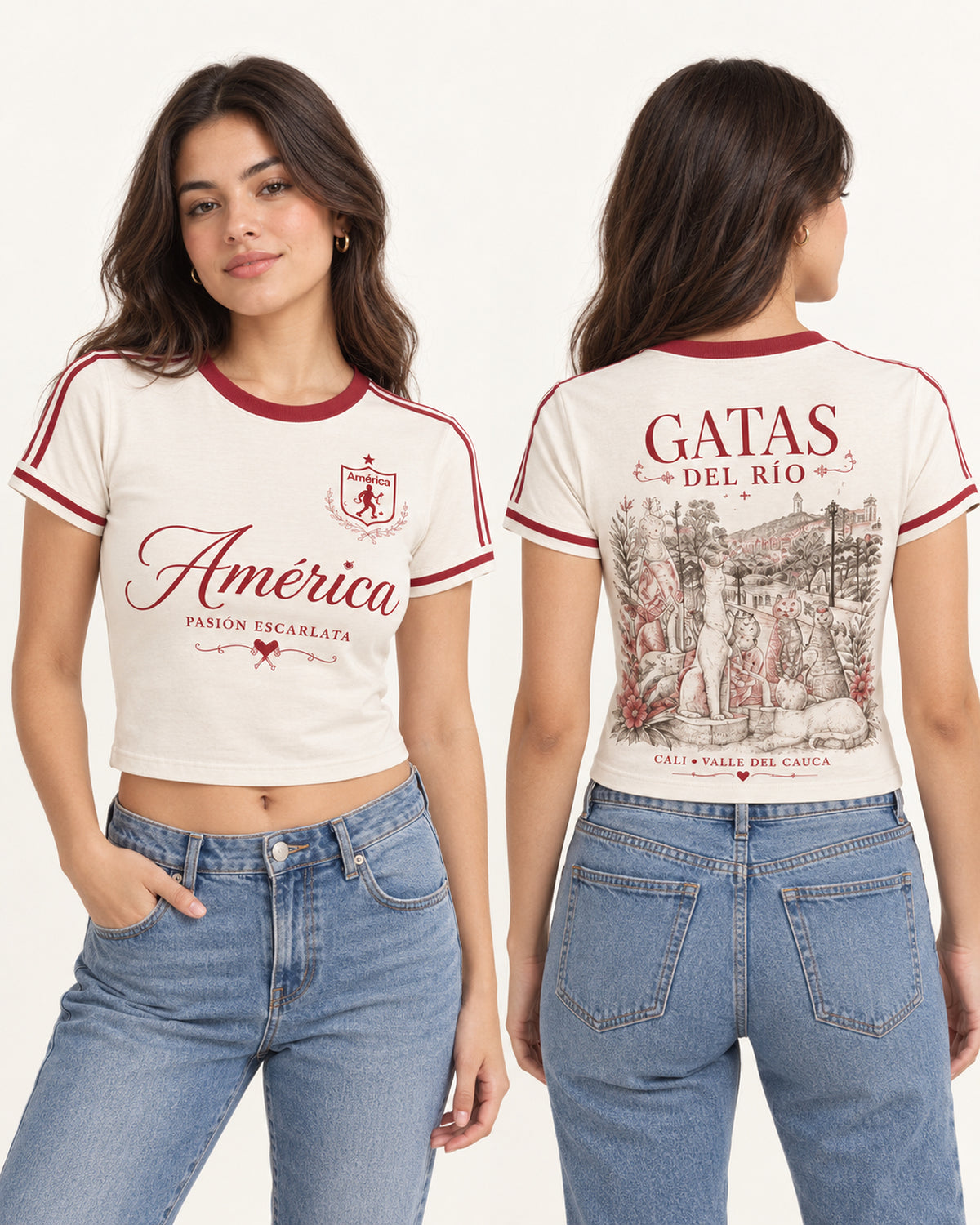 América De Cali Gatas Del Río - Foto 4 baby tee mujer