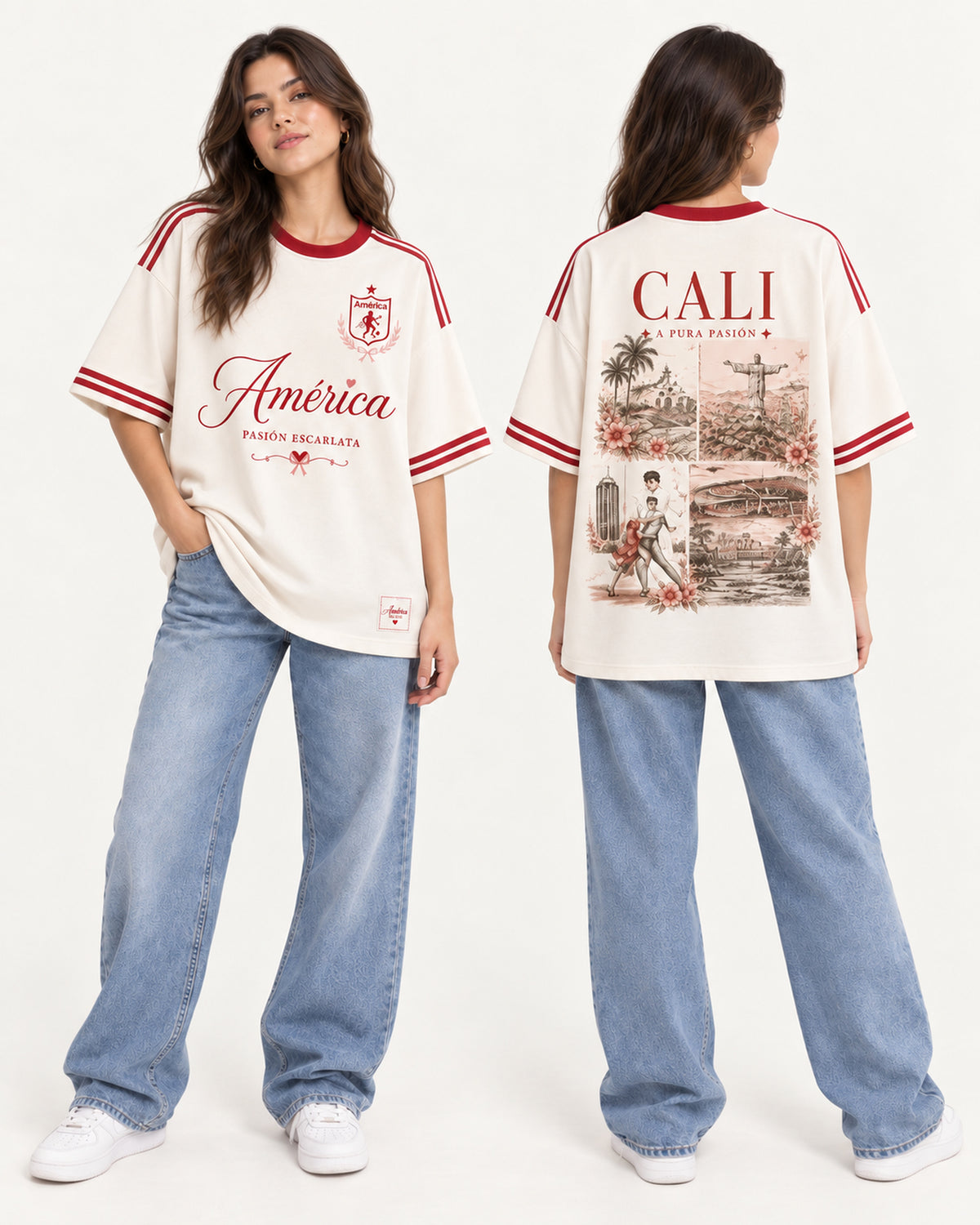América De Cali A Pura Pasión - Foto 2 oversize larga mujer