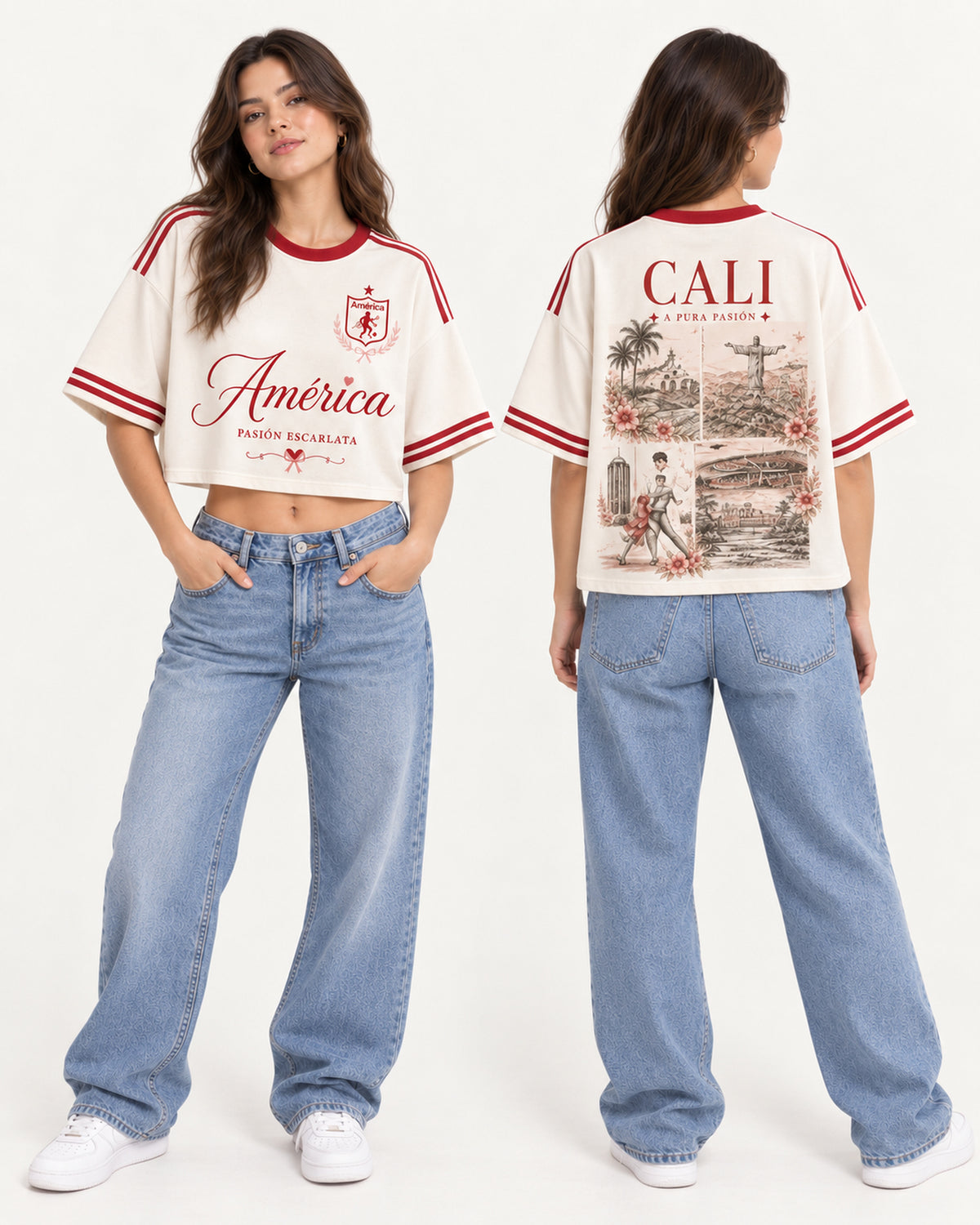 América De Cali A Pura Pasión - Foto 3 oversize corta mujer
