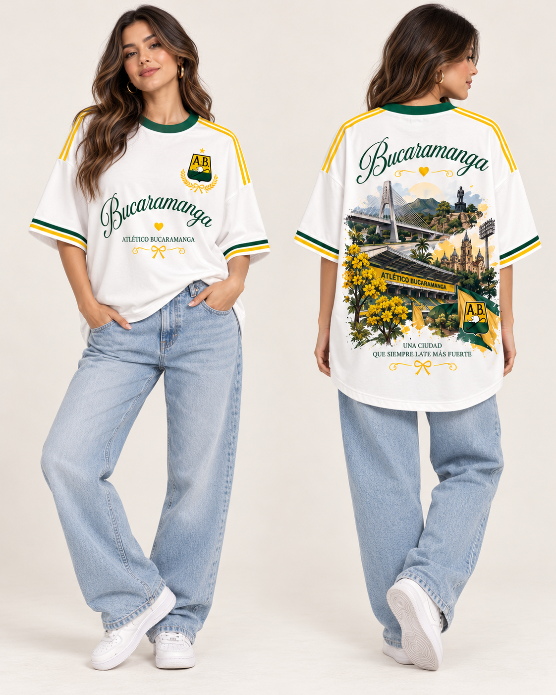 Atlético Bucaramanga X Ciudad Que Late - oversize larga mujer