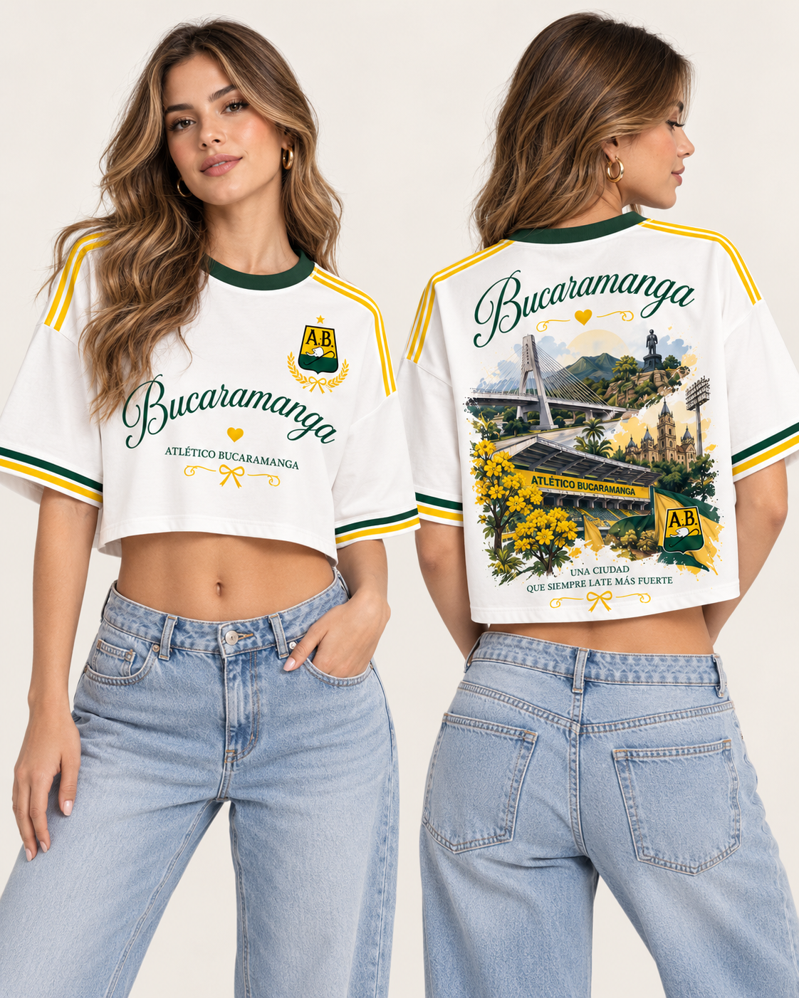Atlético Bucaramanga X Ciudad Que Late - oversize corta mujer