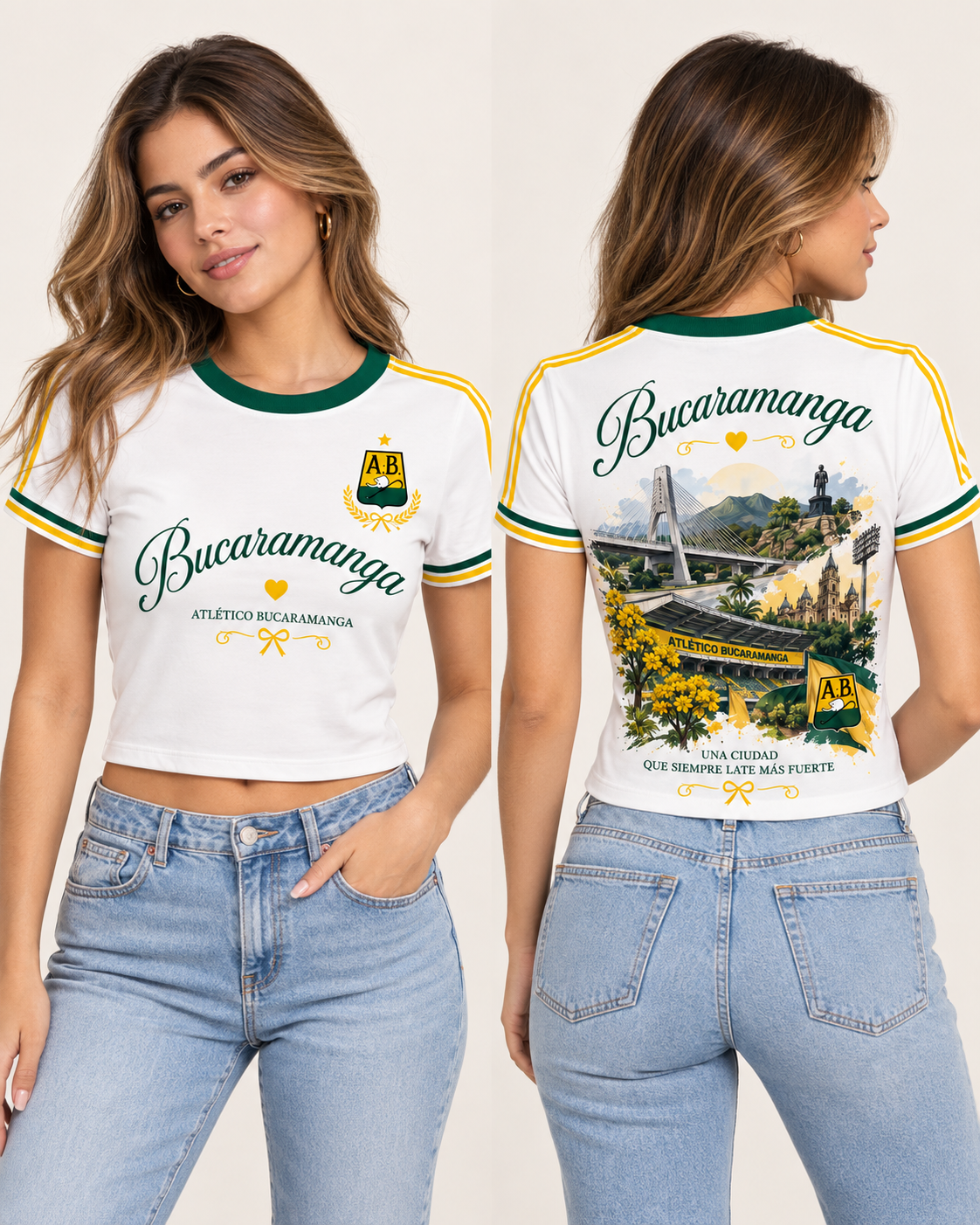Atlético Bucaramanga X Ciudad Que Late - baby tee mujer
