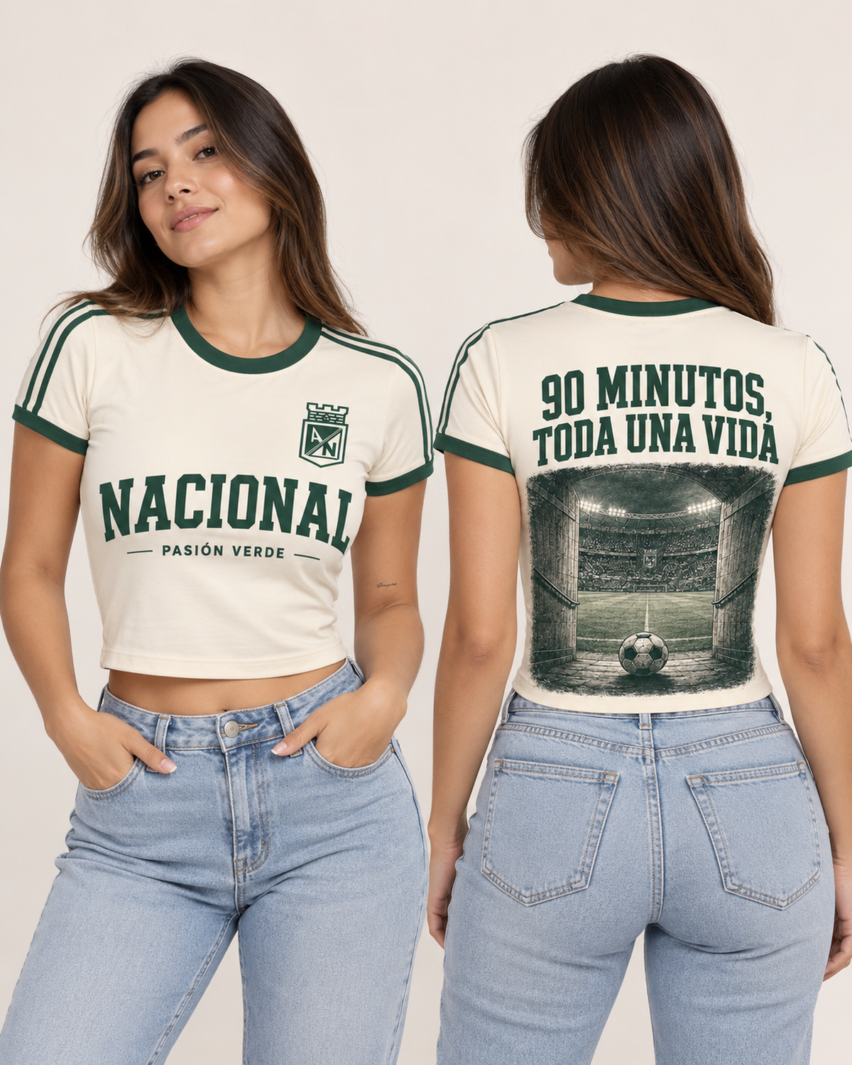 Atlético Nacional X 90 Minutos Toda Una Vida — baby tee mujer