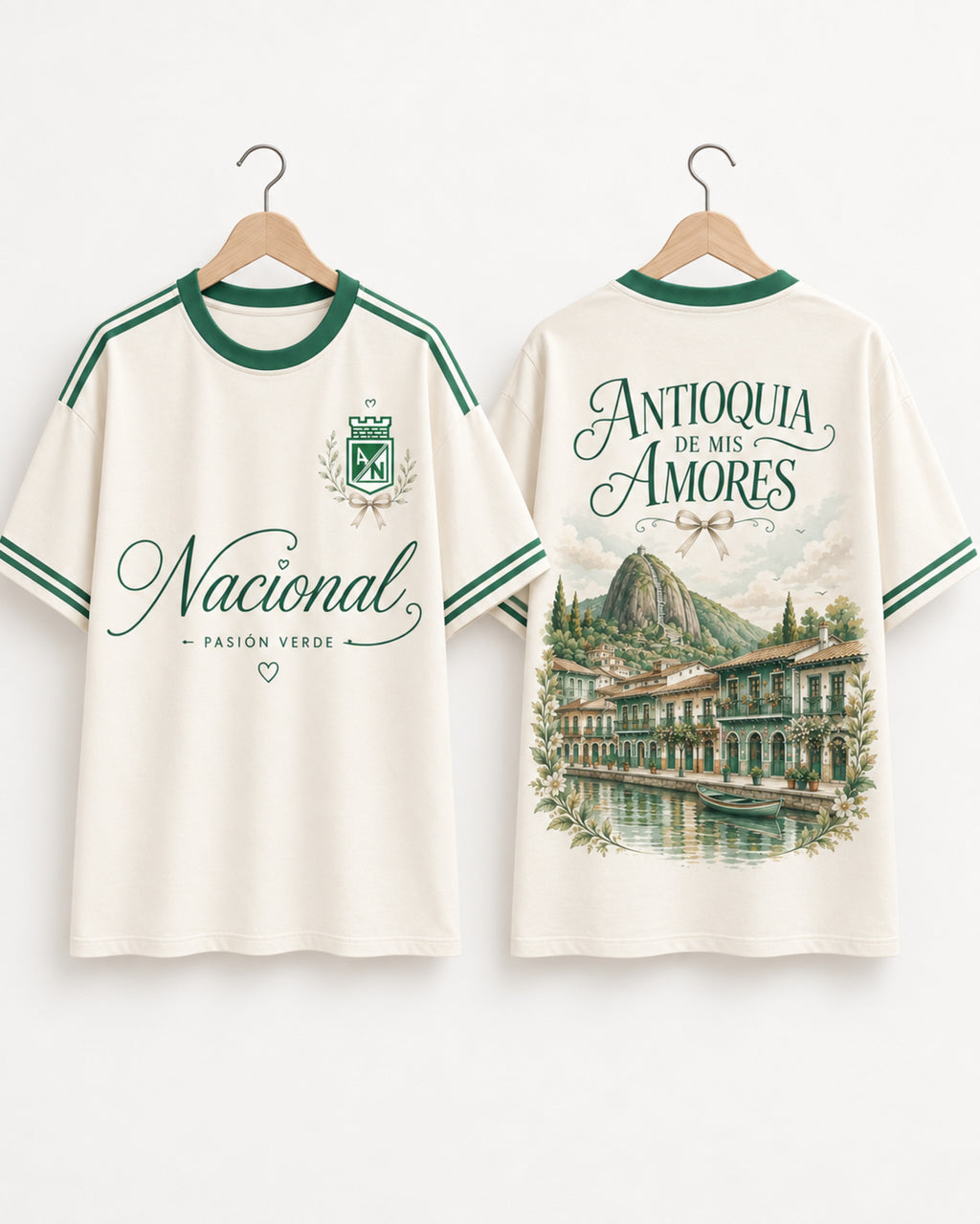 Atlético Nacional X Antioquia De Mis Amores — prenda sola frente y espalda