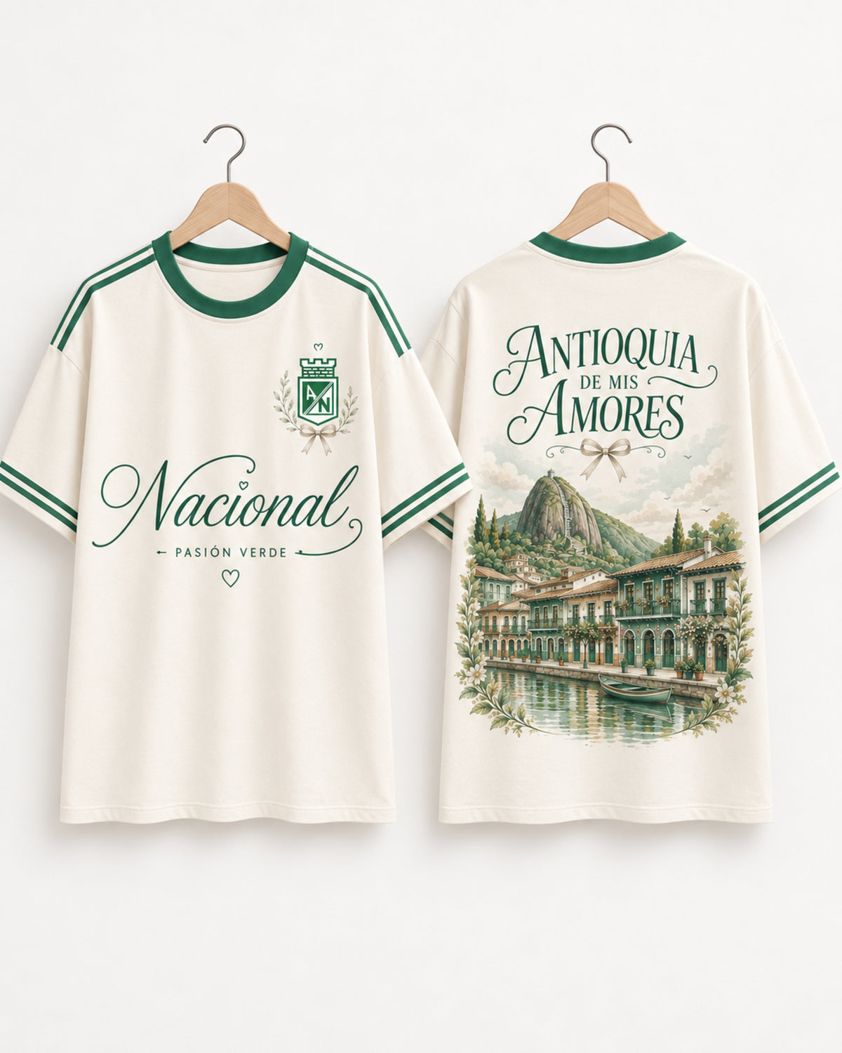Atlético Nacional X Antioquia De Mis Amores — prenda sola frente y espalda