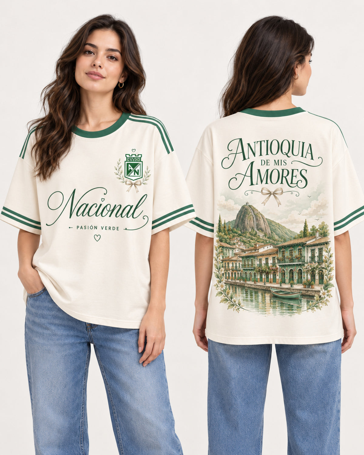 Atlético Nacional X Antioquia De Mis Amores — oversize larga mujer