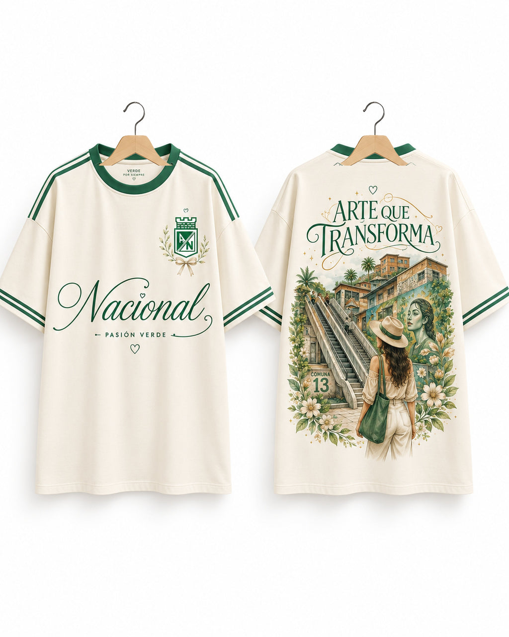 Atlético Nacional Arte Que Transforma - prenda sola frente y espalda