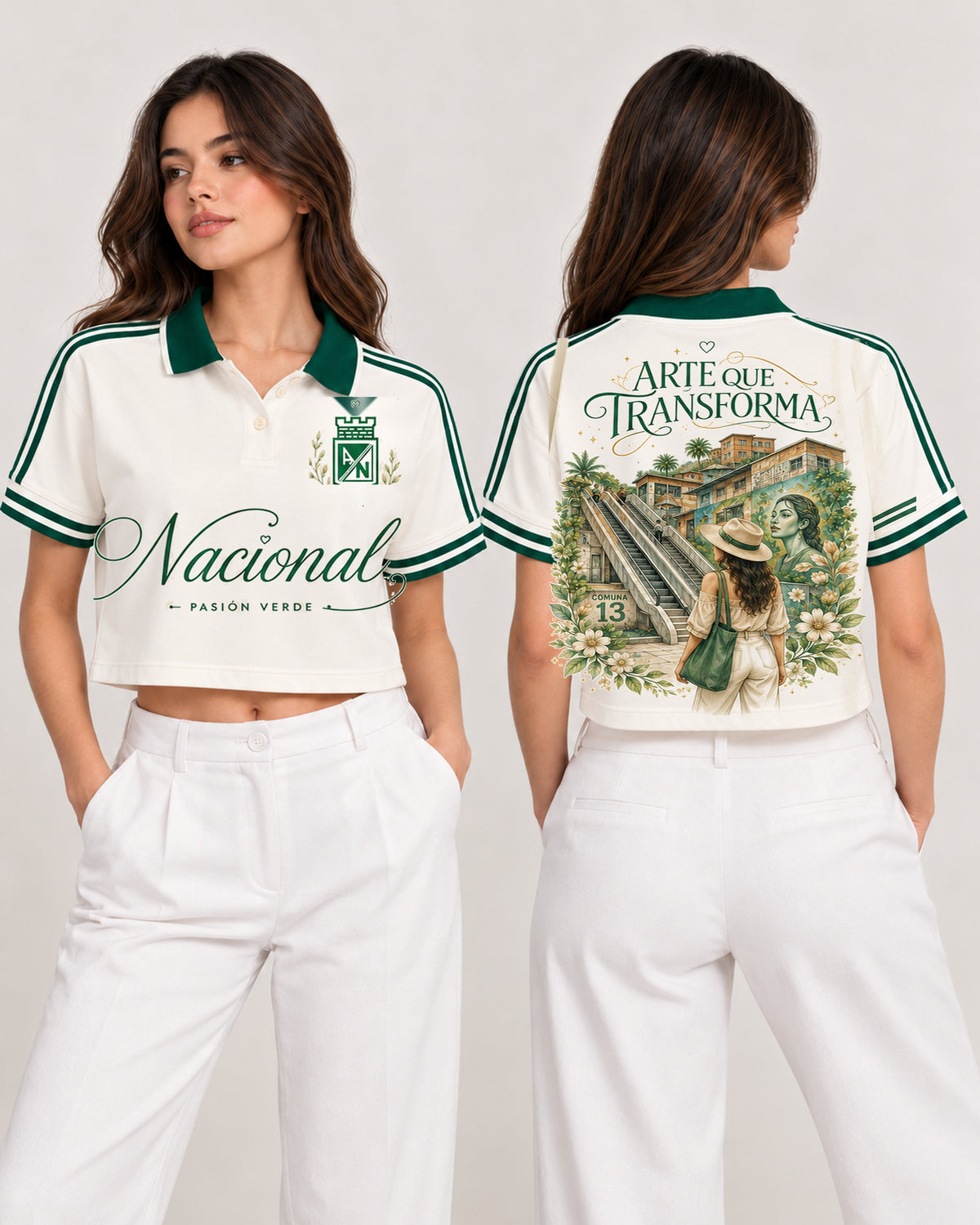 Atlético Nacional Arte Que Transforma - polo mujer