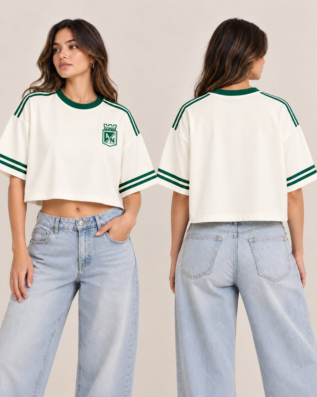 Atlético Nacional Esencia Verdolaga - oversize corta mujer