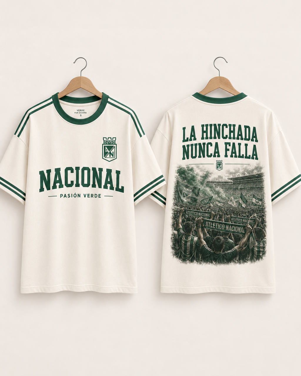 Atlético Nacional X La Hinchada Nunca Falla — prenda sola frente y espalda corregida