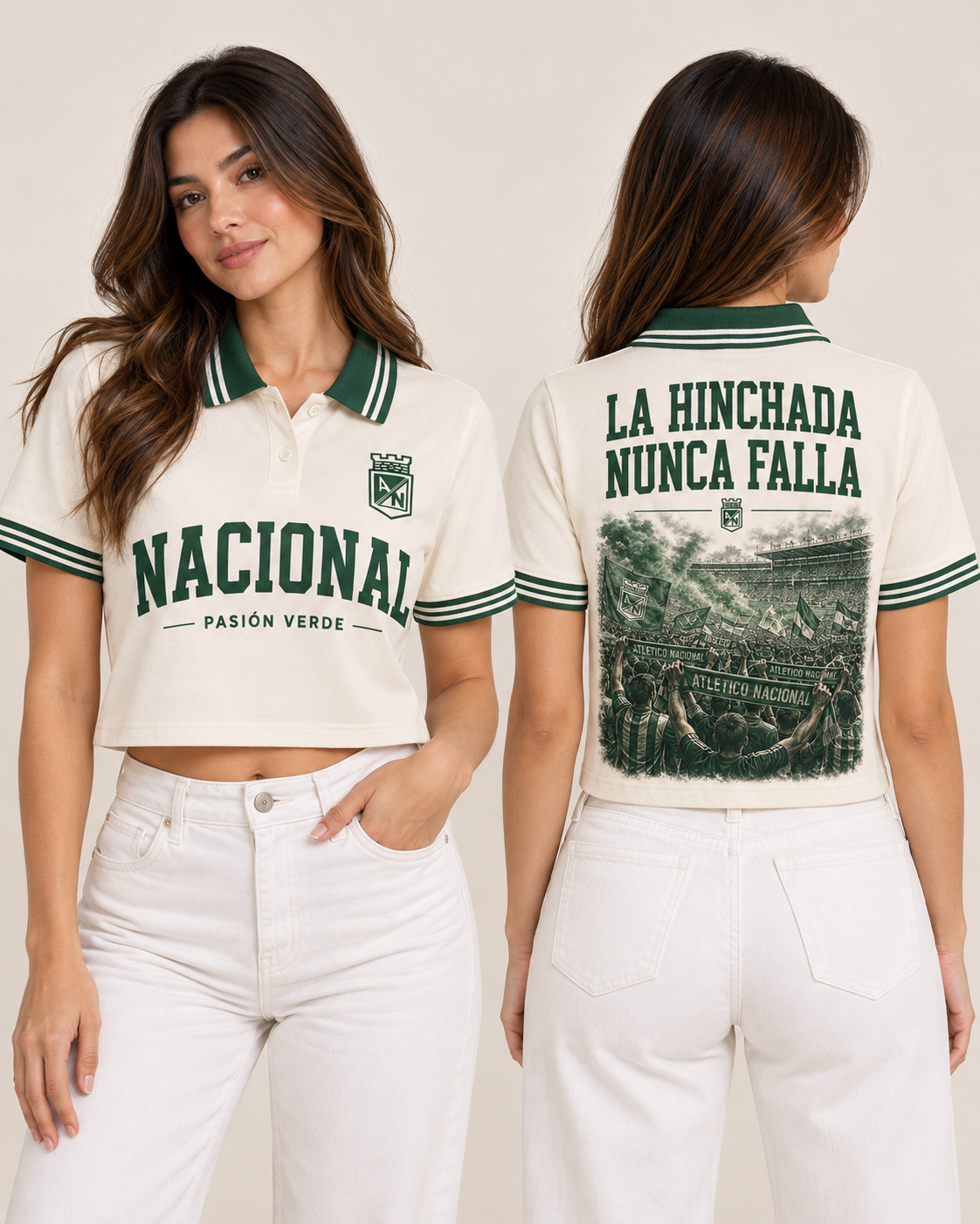Atlético Nacional X La Hinchada Nunca Falla — polo mujer corregida