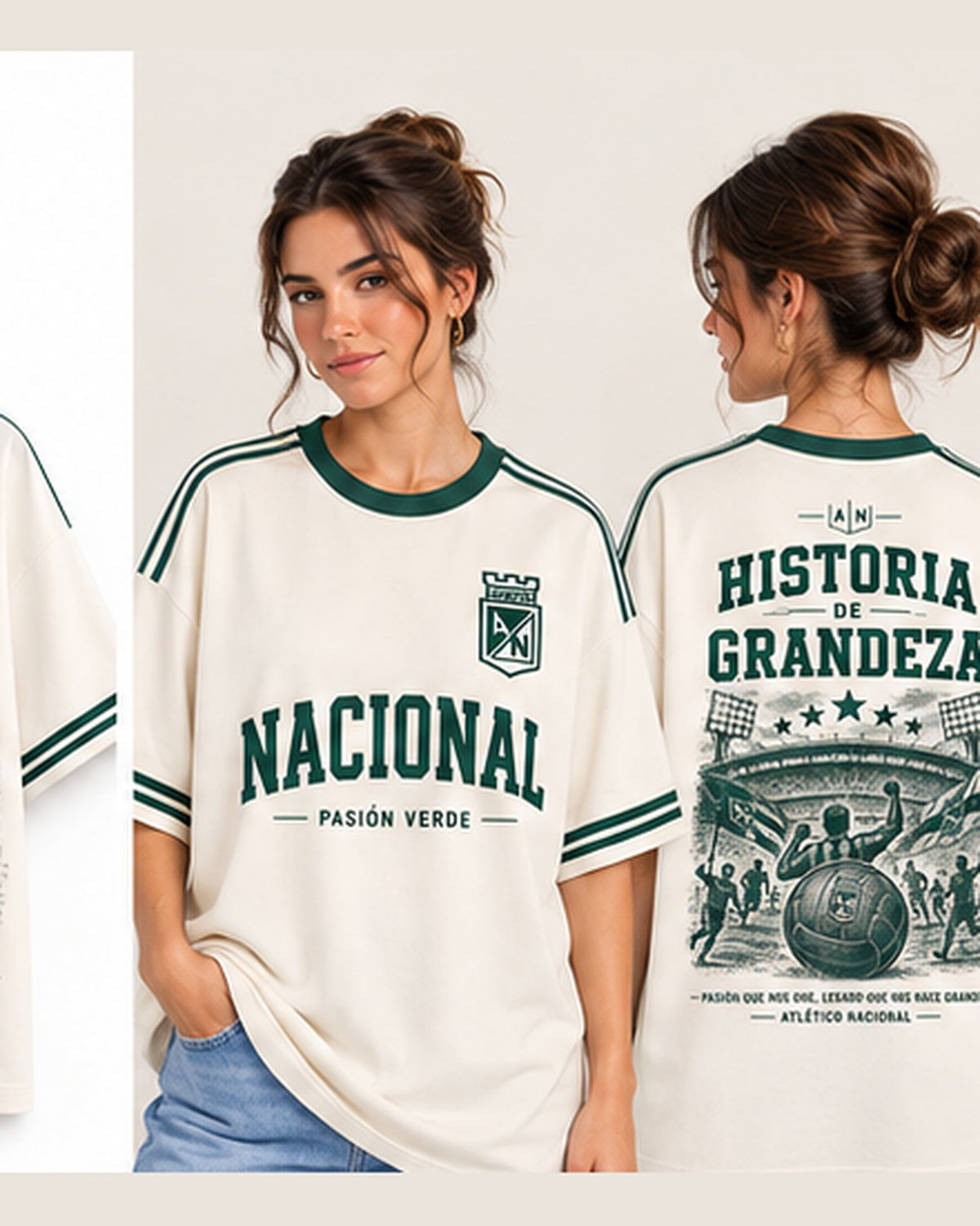 Atlético Nacional X Historia De Grandeza - oversize larga mujer