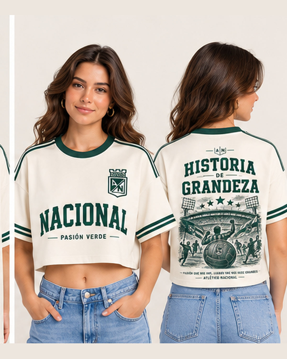 Atlético Nacional X Historia De Grandeza - oversize corta mujer