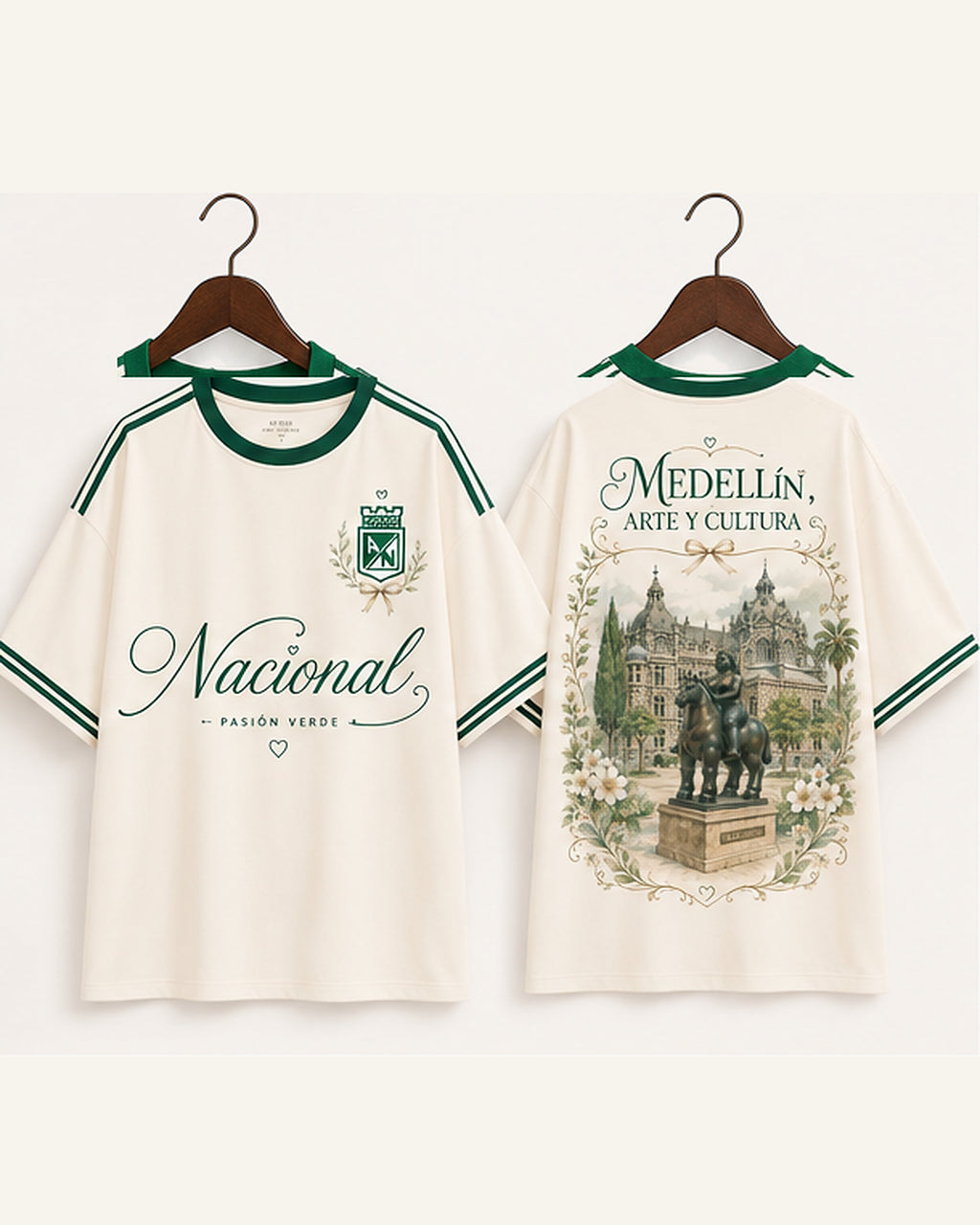 Atlético Nacional X Medellín Arte Y Cultura - prenda sola frente y espalda
