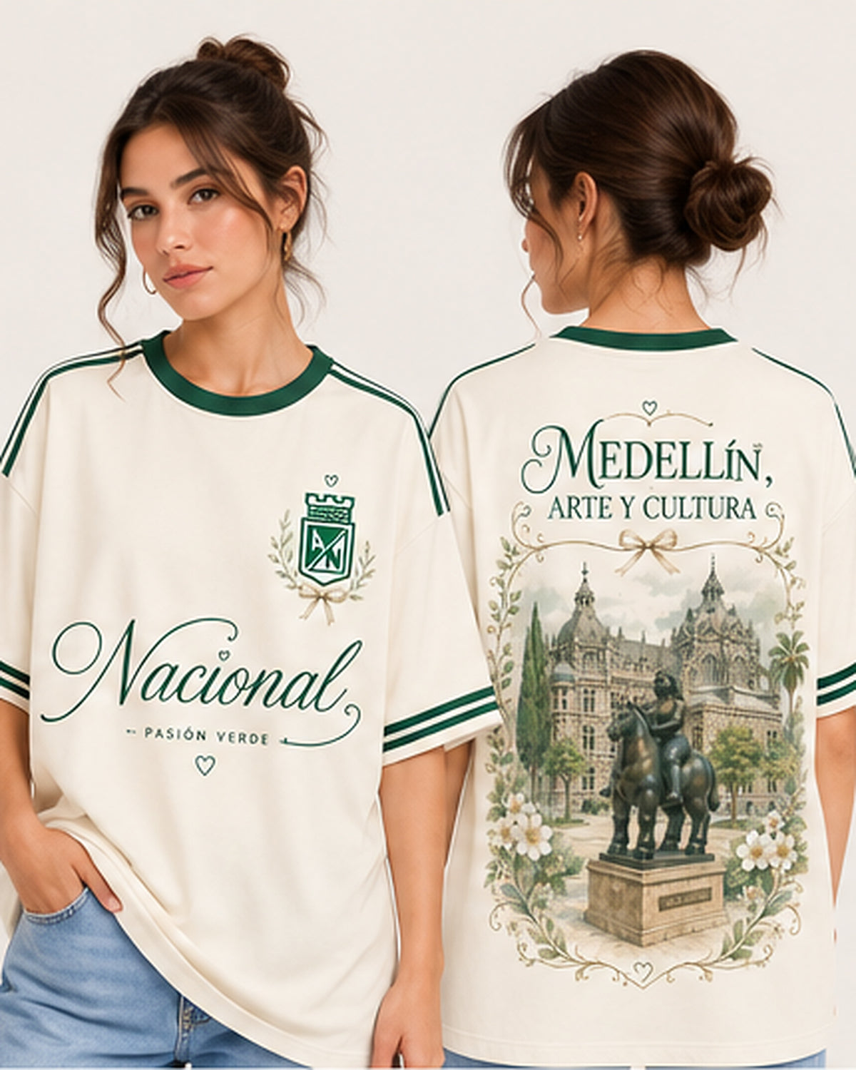 Atlético Nacional X Medellín Arte Y Cultura - oversize larga mujer