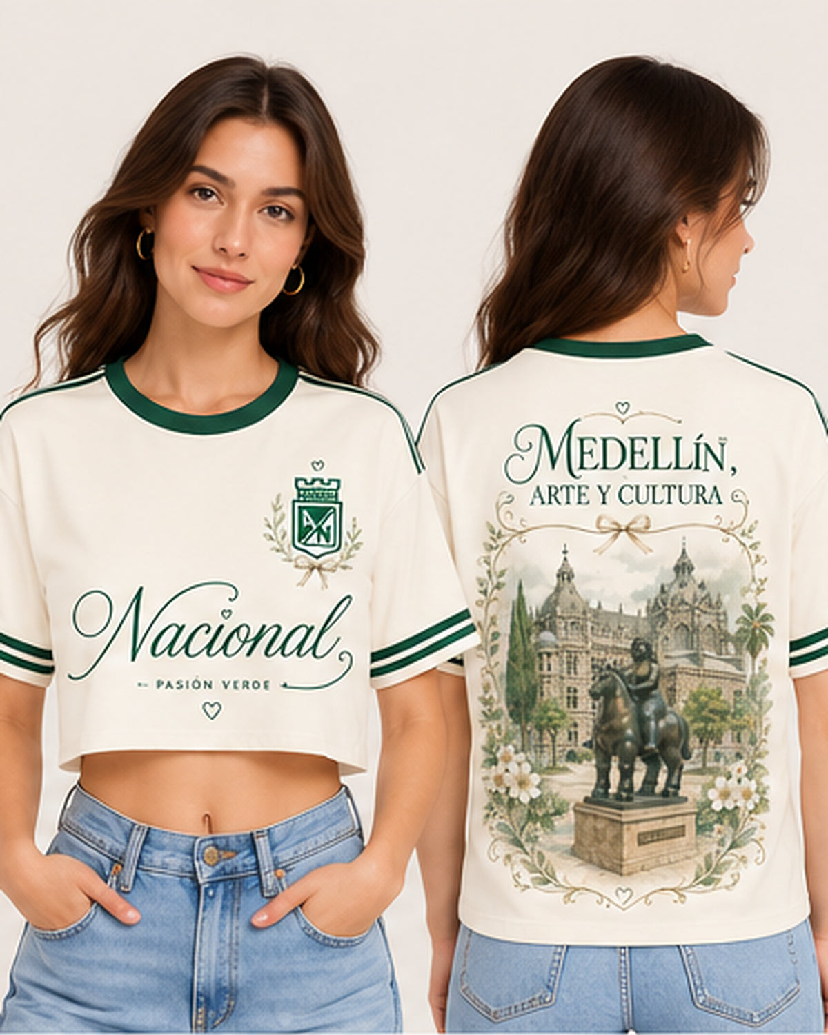 Atlético Nacional X Medellín Arte Y Cultura - oversize corta mujer