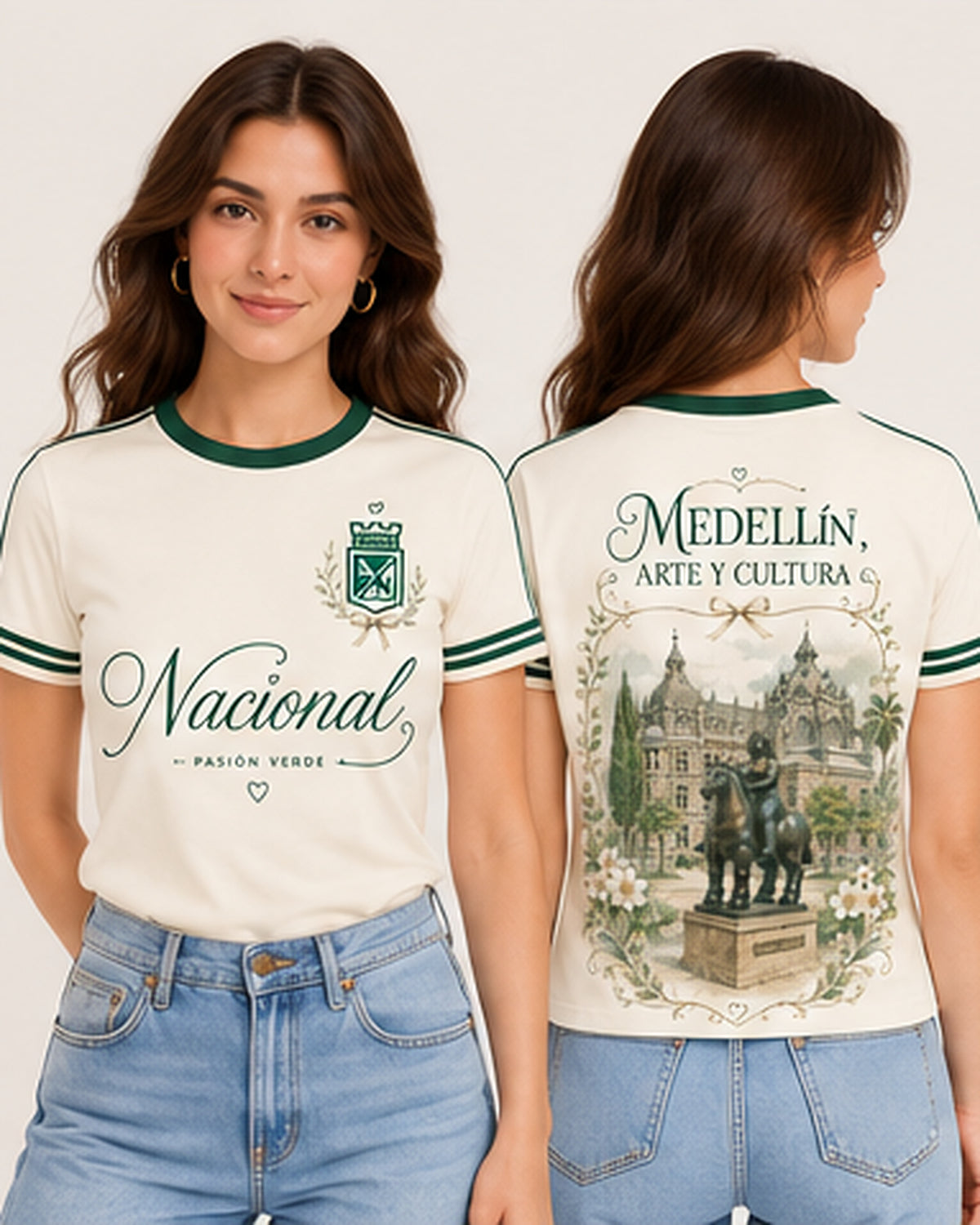 Atlético Nacional X Medellín Arte Y Cultura - baby tee mujer