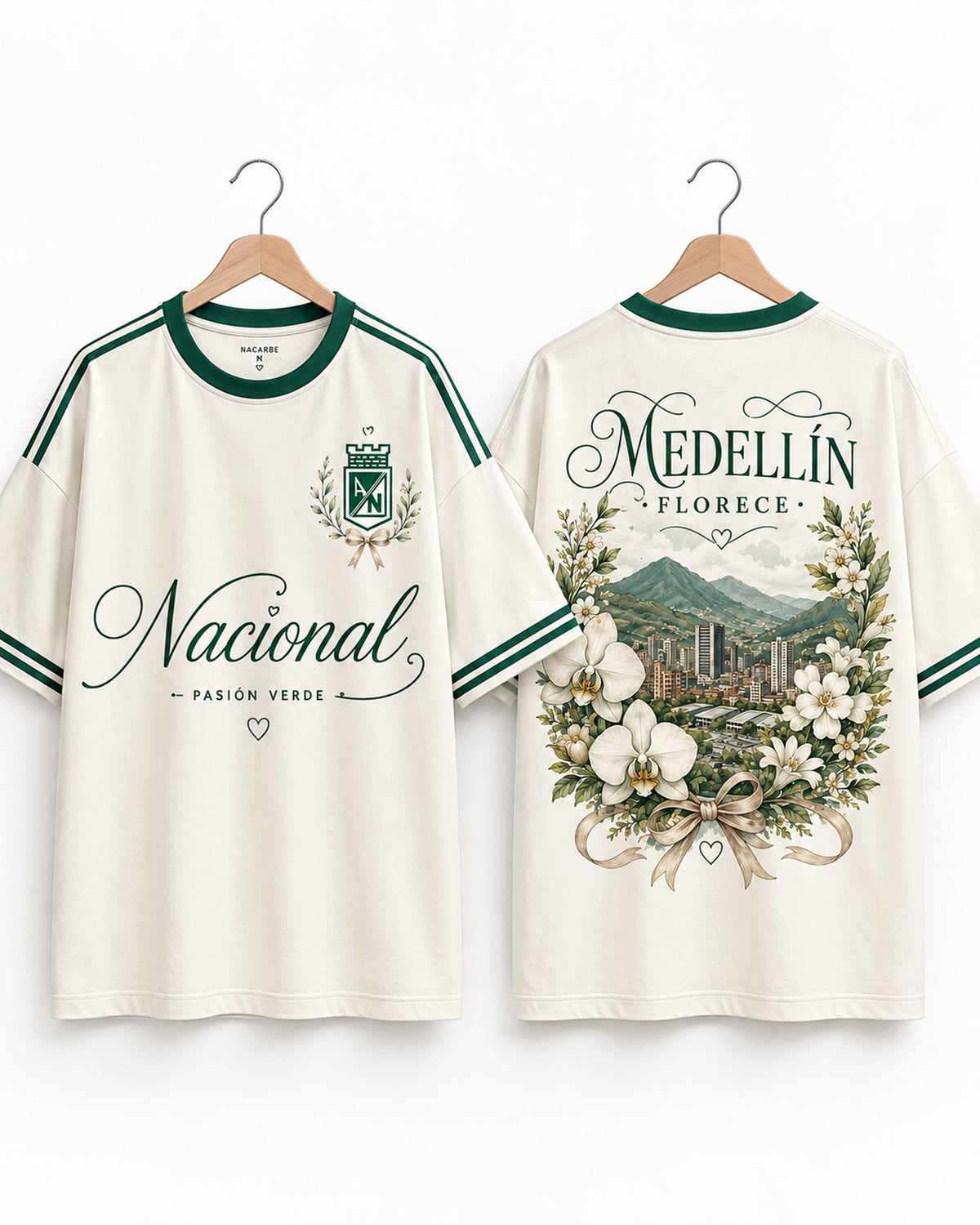 Atlético Nacional X Medellín Florece — prenda sola frente y espalda