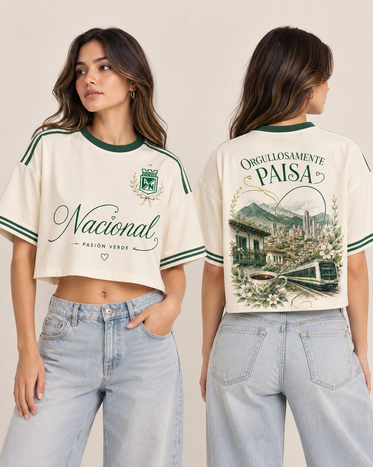 Atlético Nacional Orgullosamente Paisa - oversize corta mujer