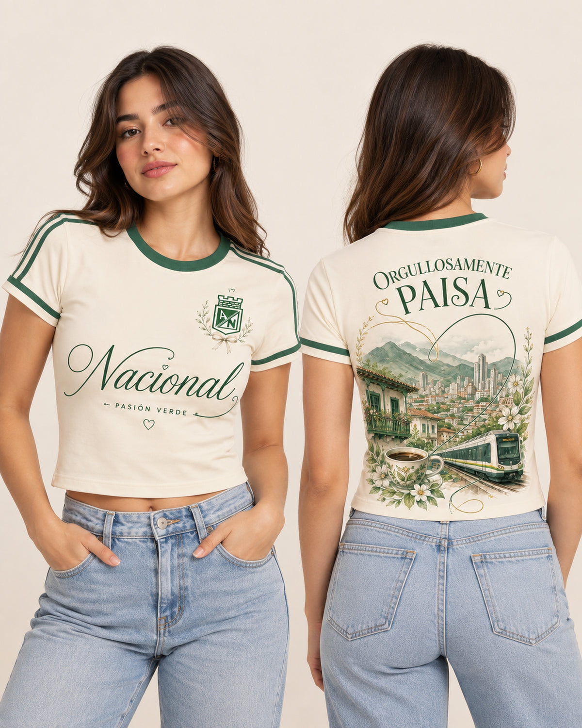 Atlético Nacional Orgullosamente Paisa - baby tee mujer