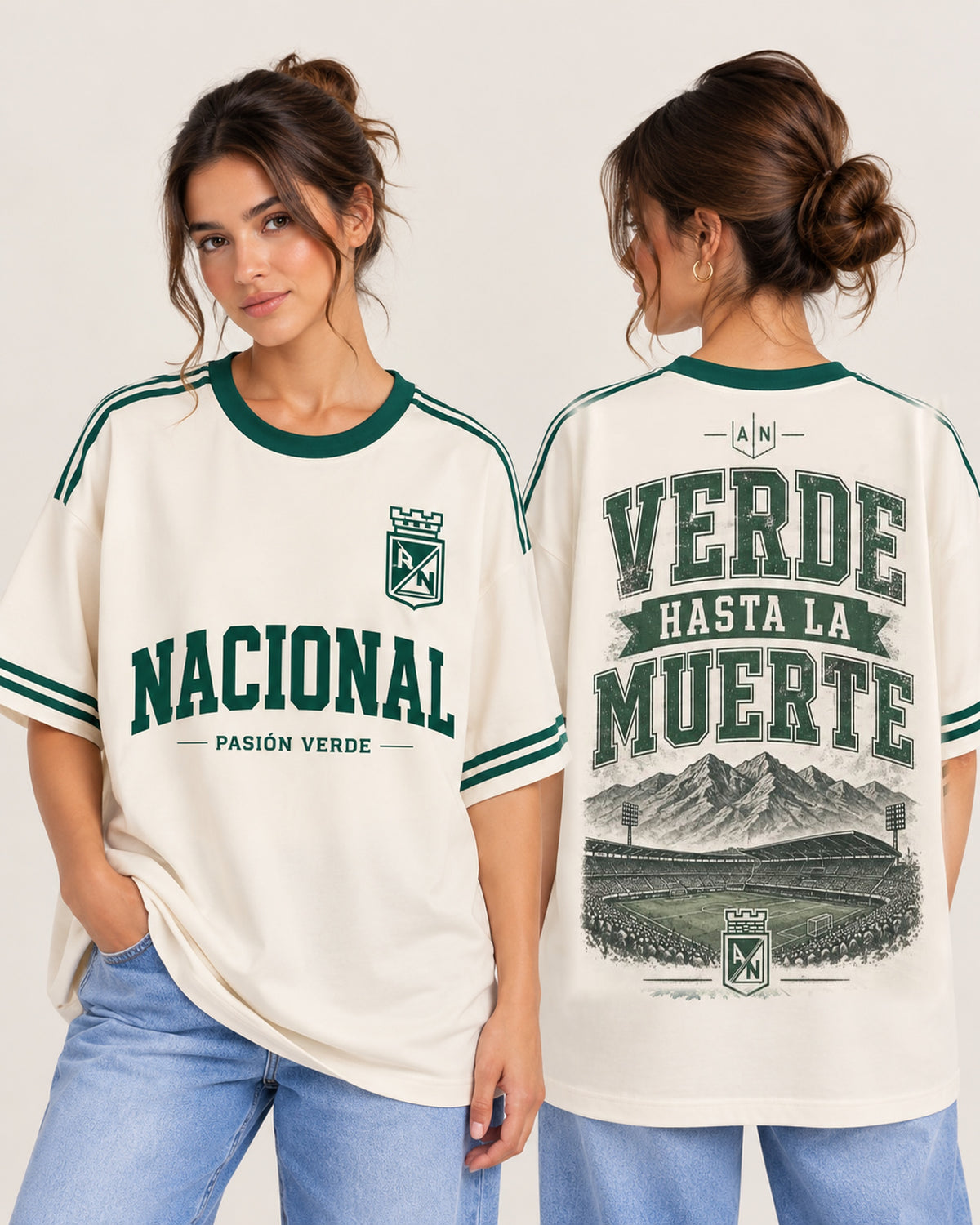 Atlético Nacional X Verde Hasta La Muerte - oversize larga mujer