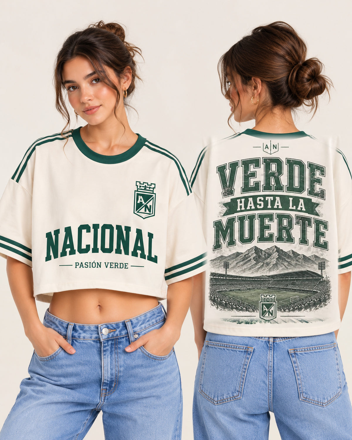 Atlético Nacional X Verde Hasta La Muerte - oversize corta mujer