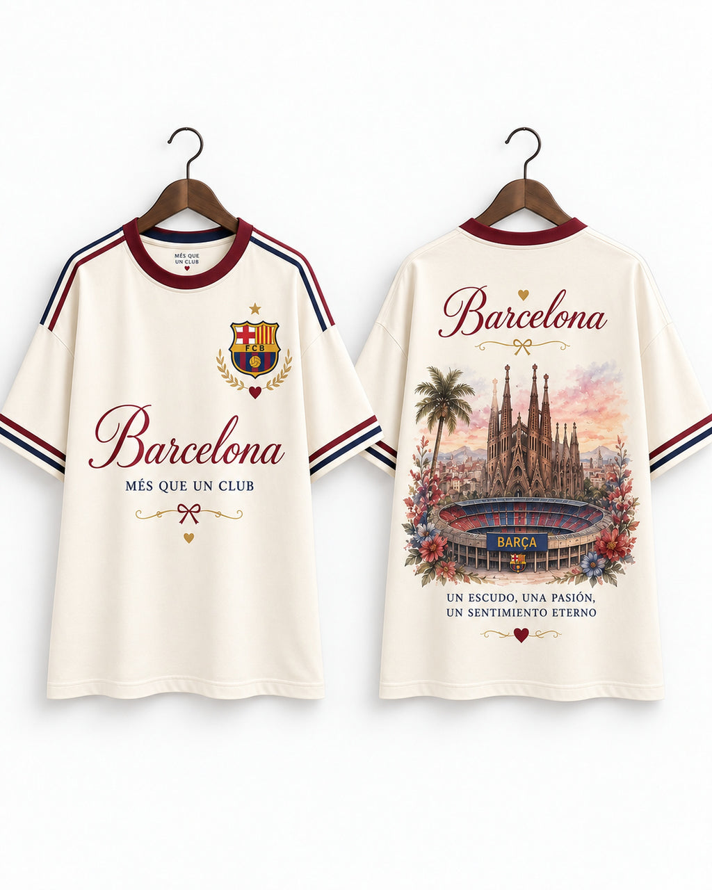 Barcelona X Més Que Un Club - prenda sola frente y espalda