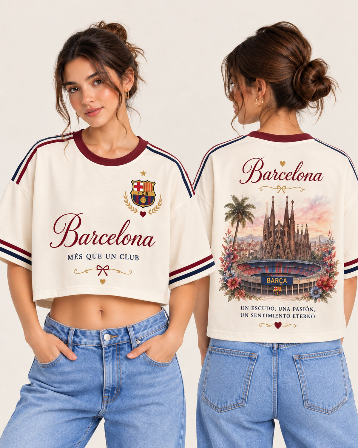 Barcelona X Més Que Un Club - oversize corta mujer