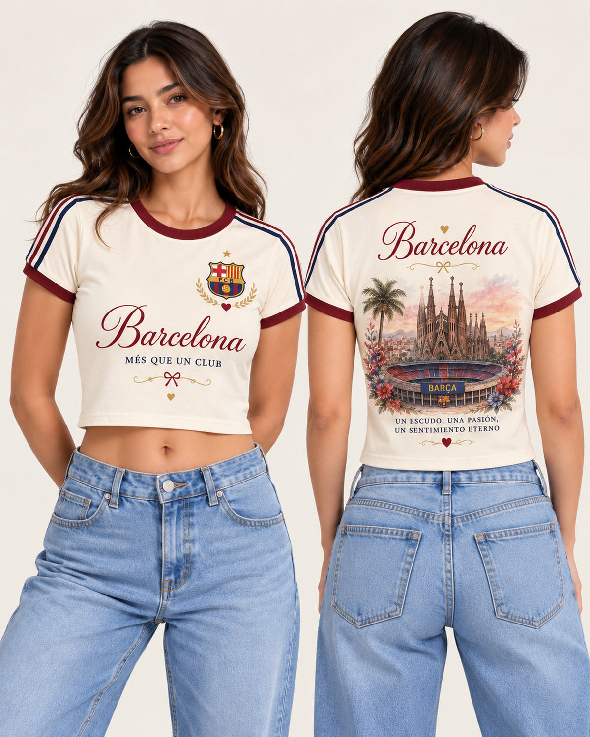 Barcelona X Més Que Un Club - baby tee mujer