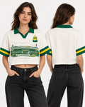 Mujer polo oversize corta frente y espalda