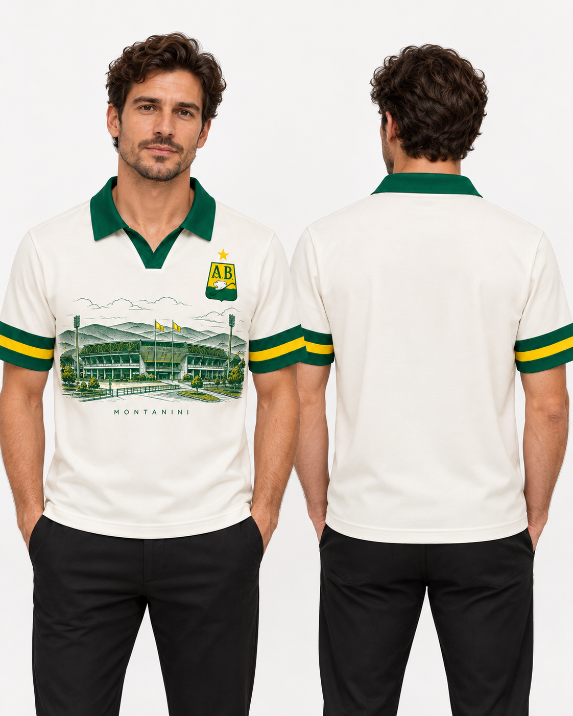 Hombre polo regular fit frente y espalda