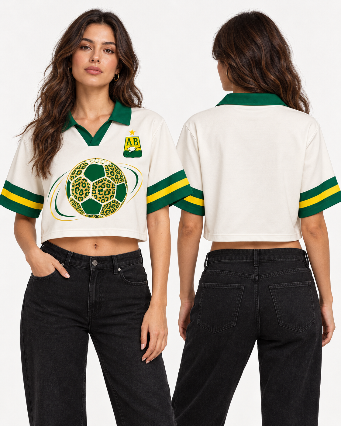 Mujer polo oversize corta frente y espalda
