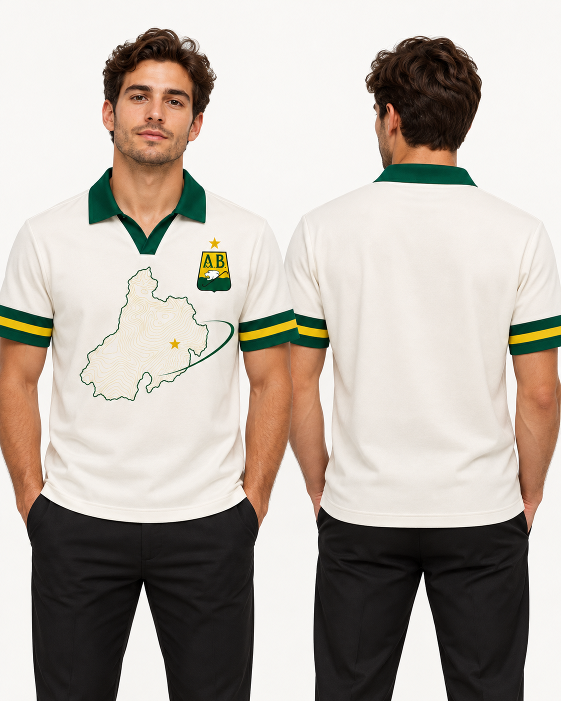Hombre polo regular fit frente y espalda