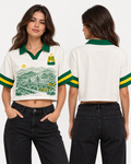 Mujer polo oversize corta frente y espalda