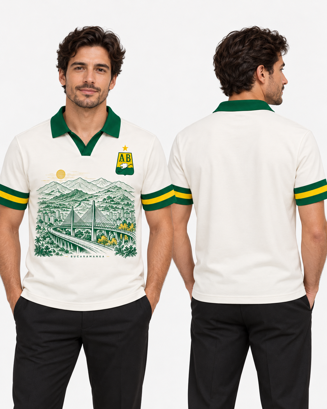 Hombre polo regular fit frente y espalda