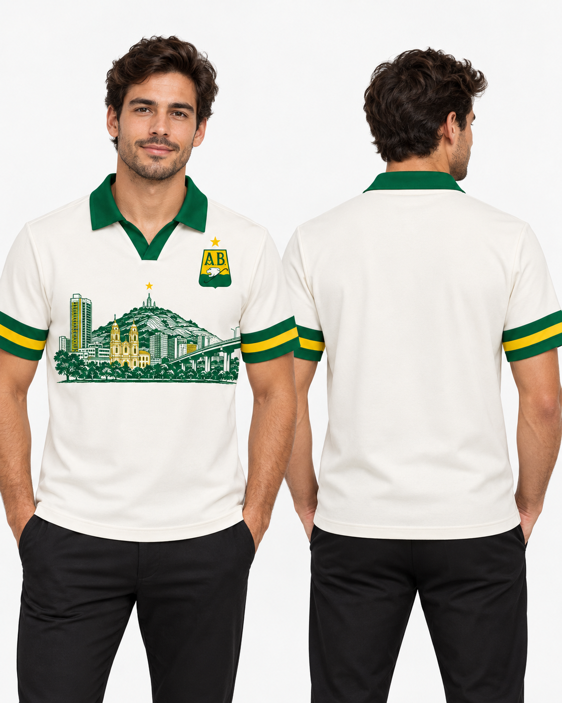 Hombre polo regular fit frente y espalda