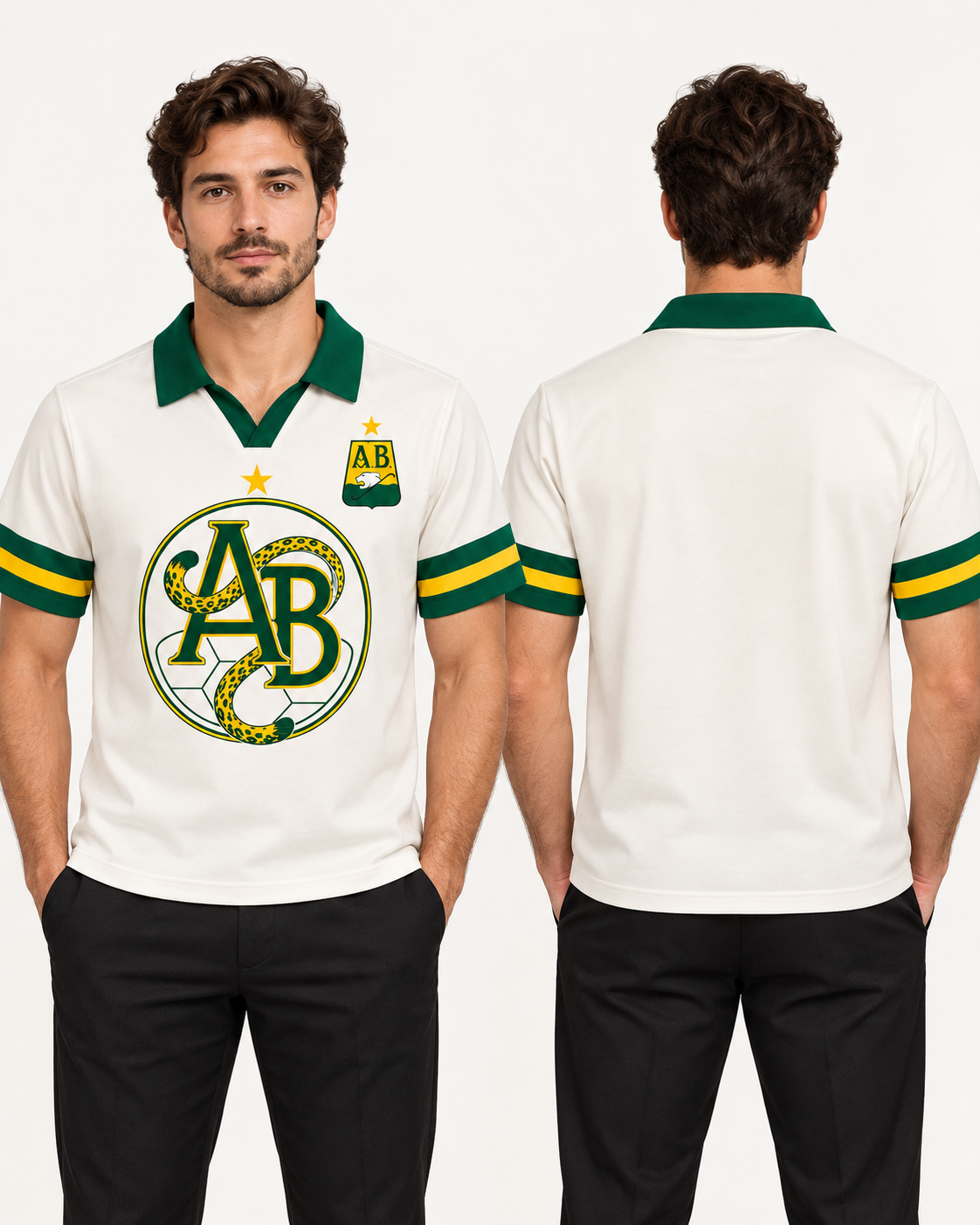 Hombre polo regular fit frente y espalda