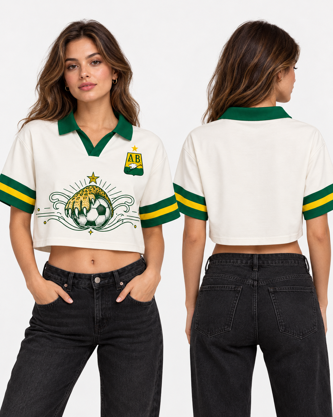 Mujer polo oversize corta frente y espalda
