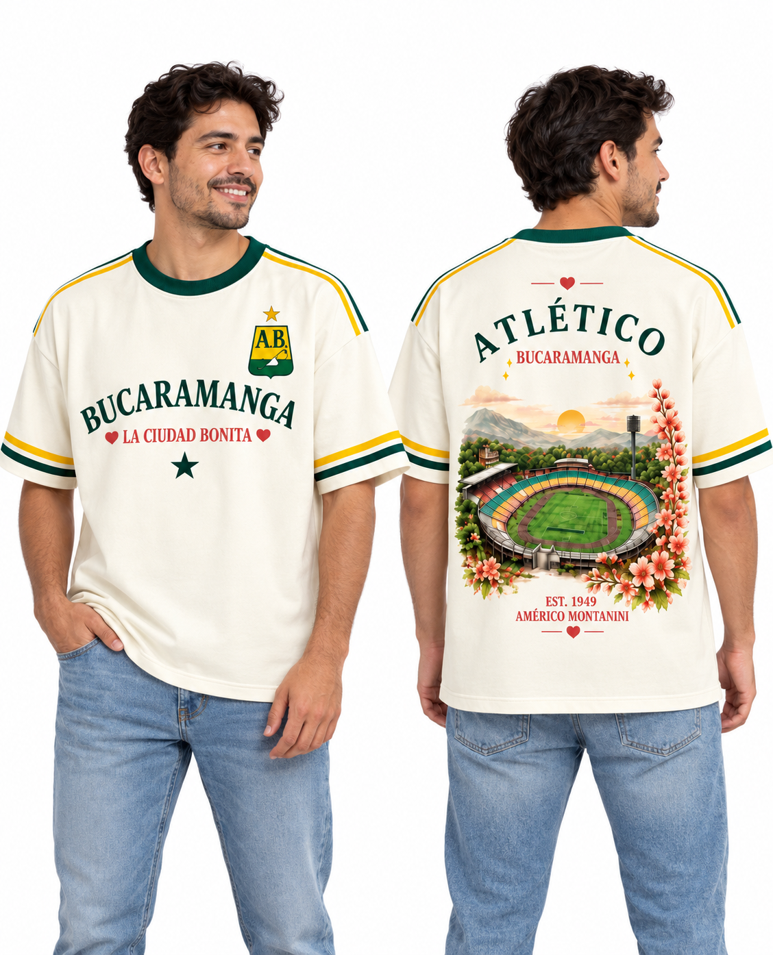 Atlético Bucaramanga Retro — regular hombre frente y espalda