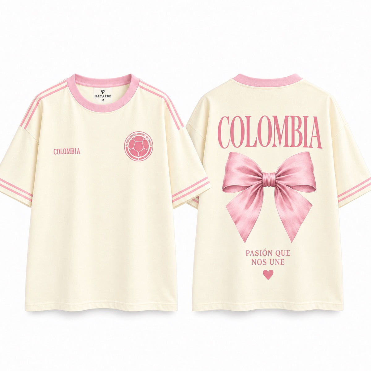 Colombia X Lazo Rosa - frente y espalda fondo blanco