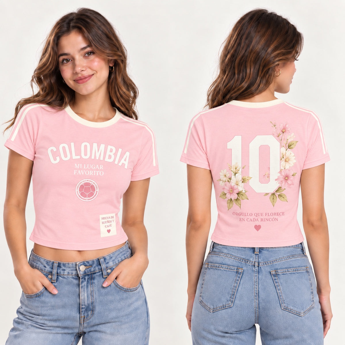 Colombia X Orgullo Que Florece - Baby Tee mujer