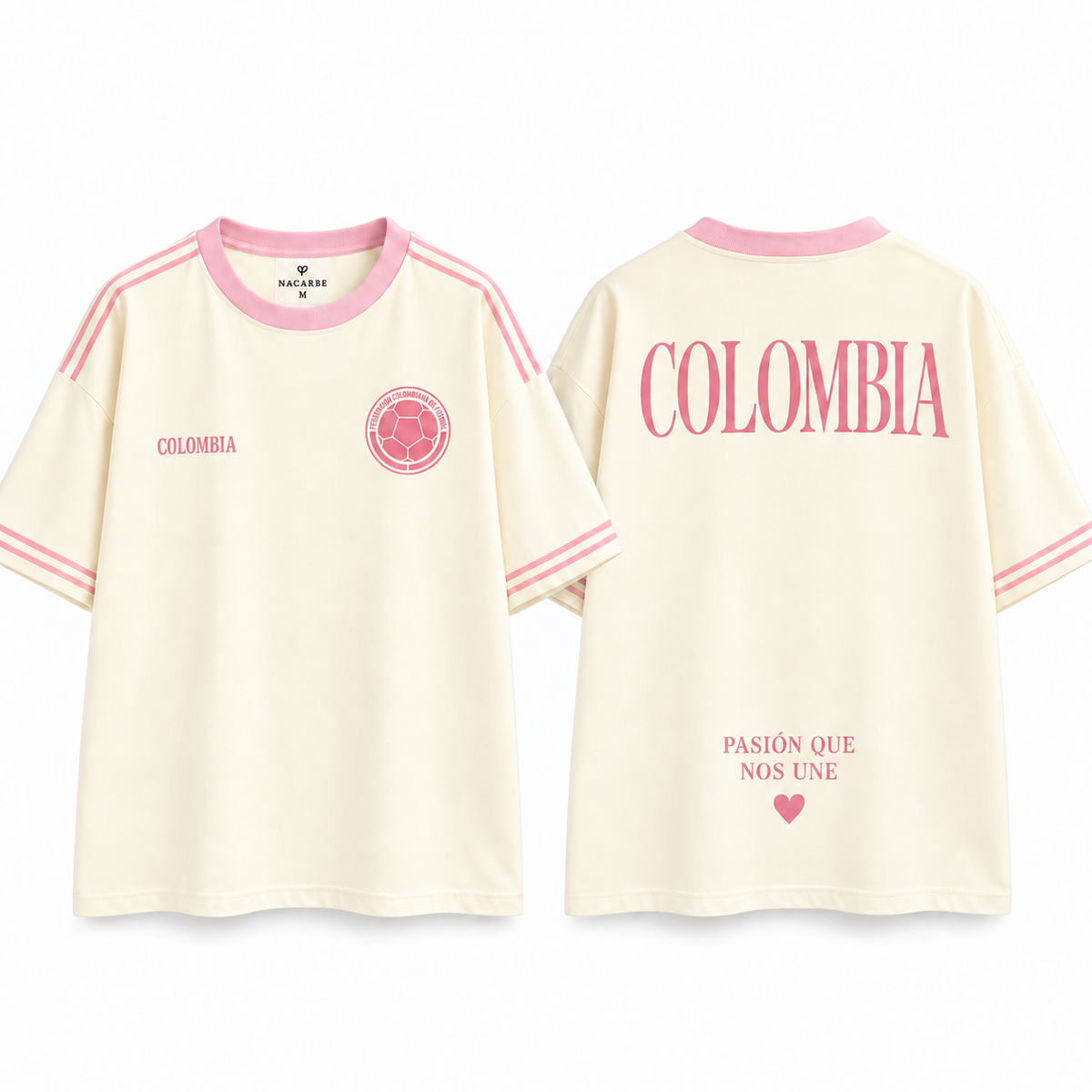 Colombia X Pasión Que Nos Une - frente y espalda fondo blanco