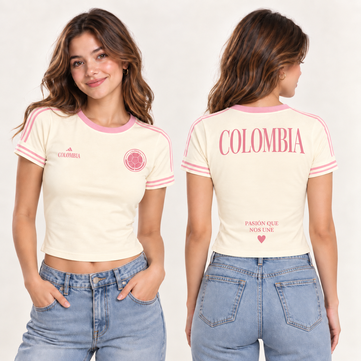Colombia X Pasión Que Nos Une - baby tee mujer