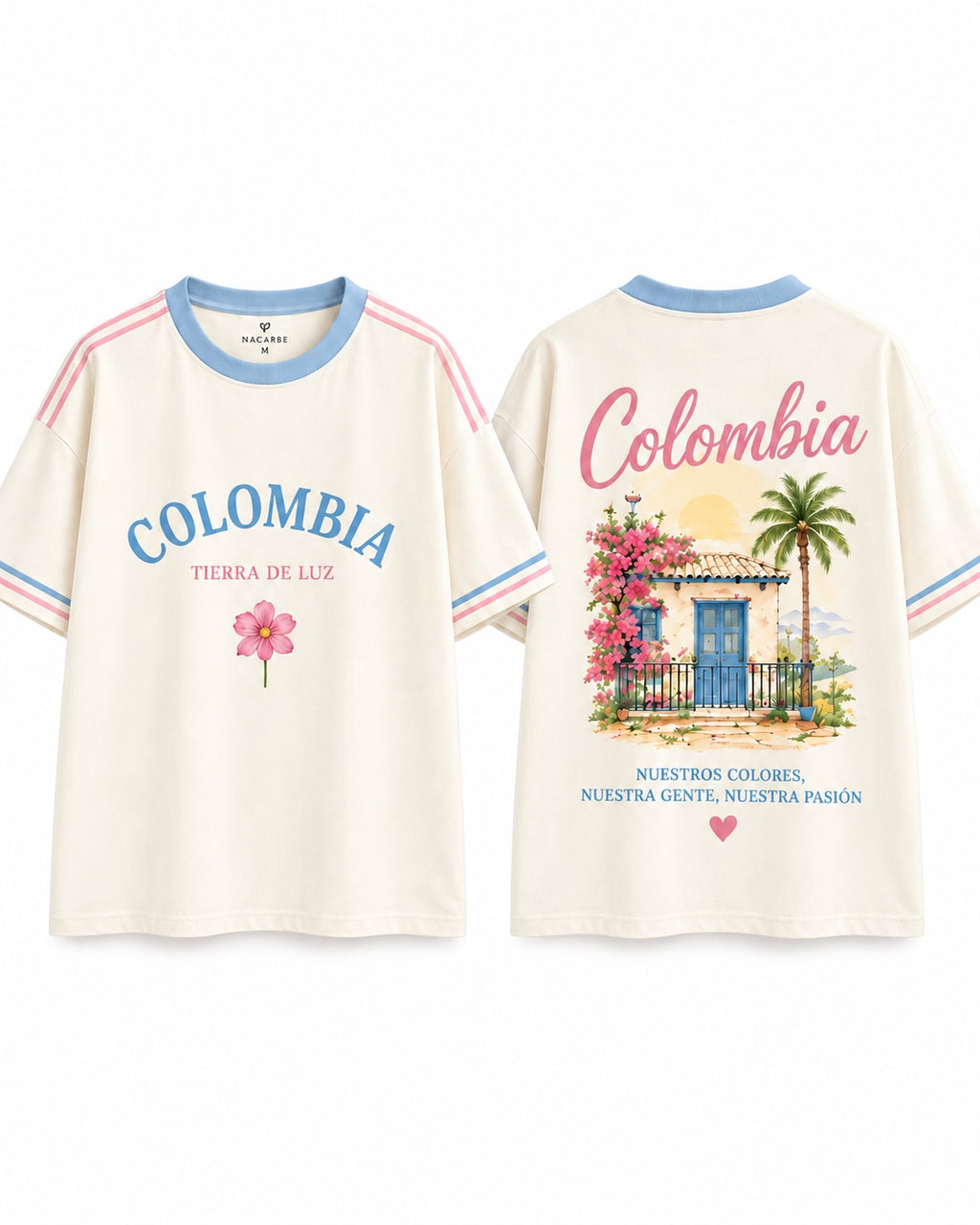 Colombia X Tierra De Luz - frente y espalda fondo blanco